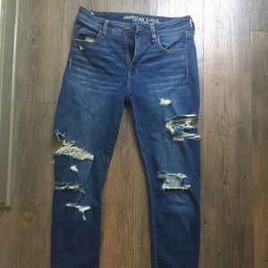 Ripped super stretch skinny jeans